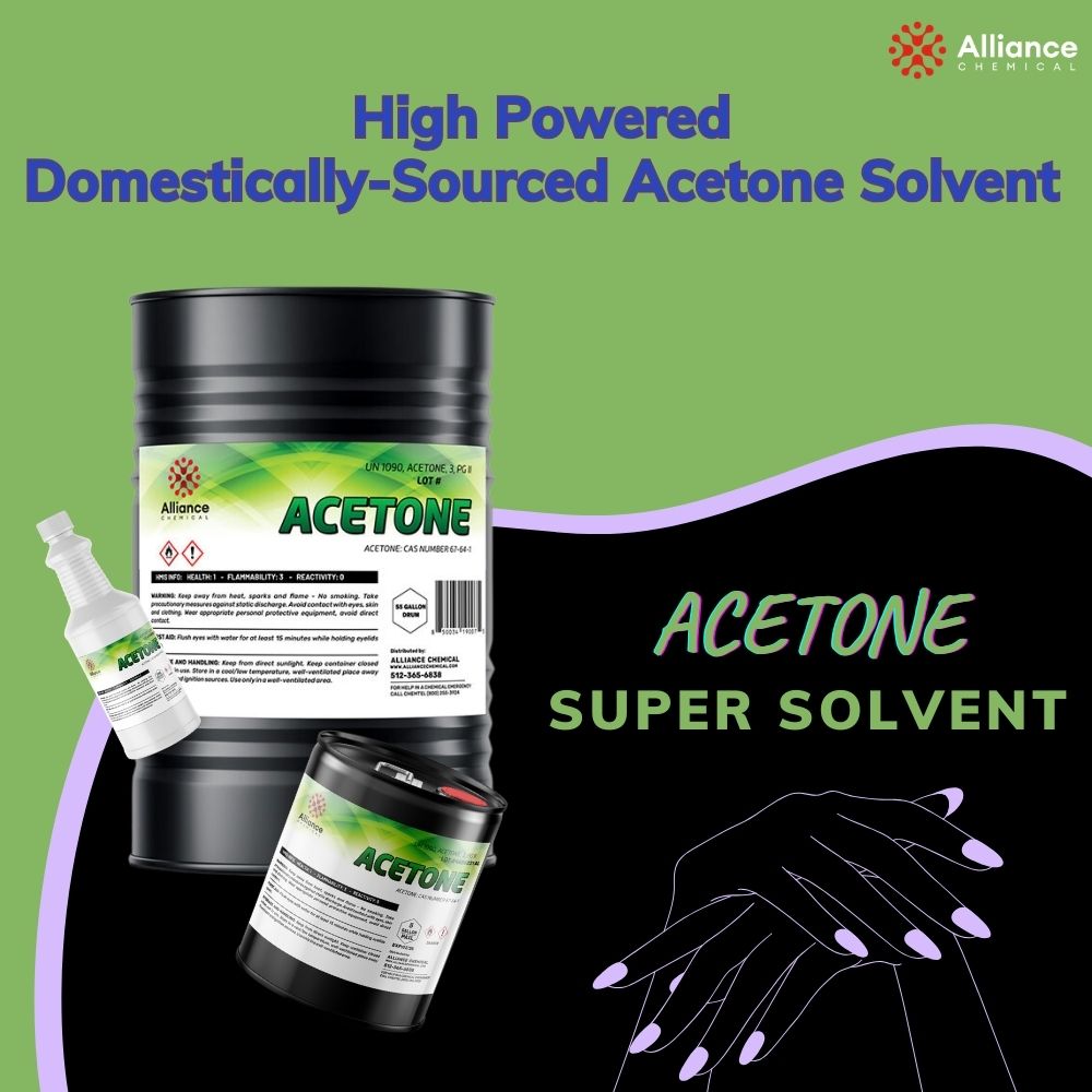 Pure Acetone Solvent One Gallon and Five Gallon Pails