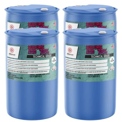 Sulfuric Acid 70% Technical Grade 4 pack 55 gallon drums