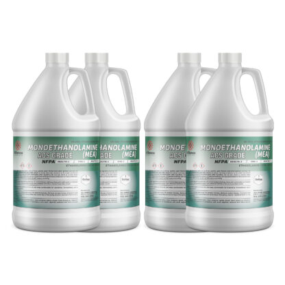 four gallon jugs of monoethanolamine ACS MEA