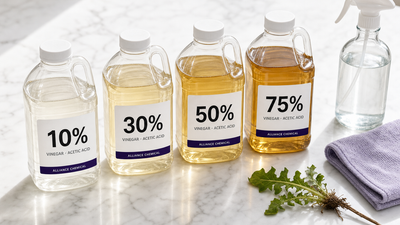 Concentrated Vinegar Strength Guide: What 10%, 30%, 50% & 75% Acetic Acid Each Do