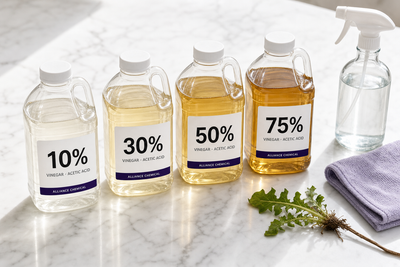 Concentrated Vinegar Strength Guide: What 10%, 30%, 50% & 75% Acetic Acid Each Do