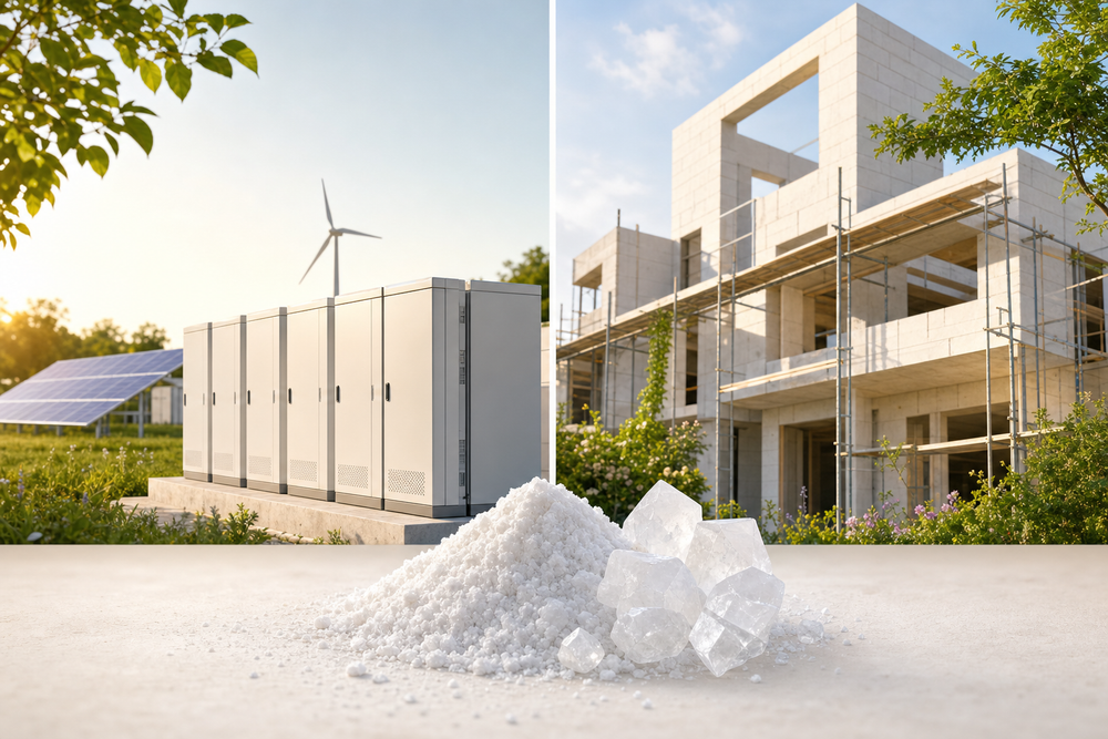 Magnesium chloride powers two clean-tech futures: grid-scale energy storage and lower-carbon Sorel cement
