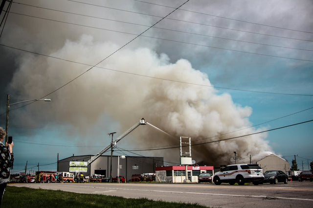 Industrial explosion and fire at a chemical facility