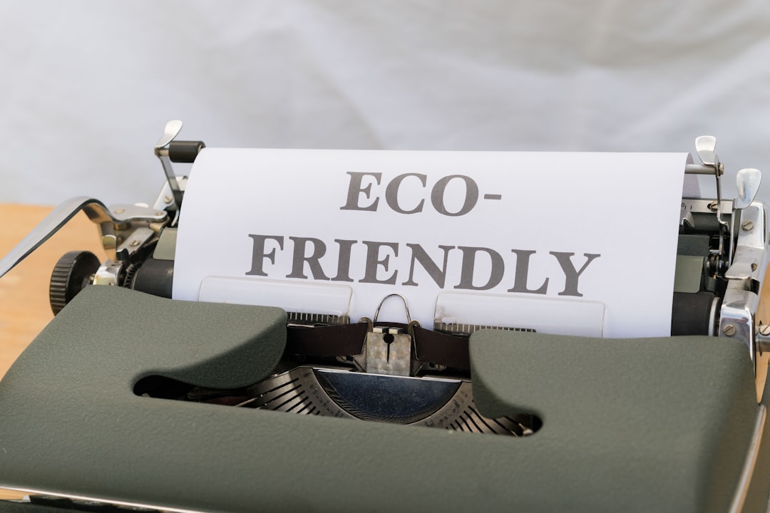 Eco-friendly text on typewriter — environmental regulation policy