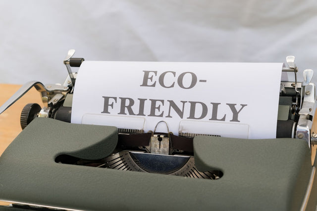 Eco-friendly text on typewriter — environmental regulation policy