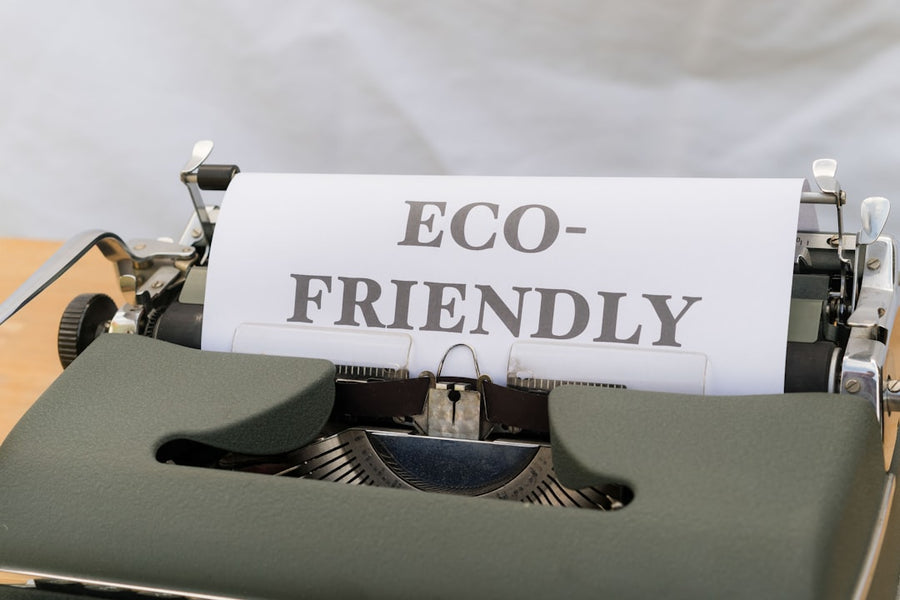 Eco-friendly text on typewriter — environmental regulation policy
