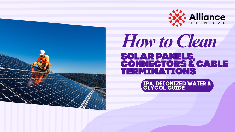How to Clean Solar Panels, Connectors and Cable Terminations - IPA, Deionized Water and Glycol Guide by Alliance Chemical