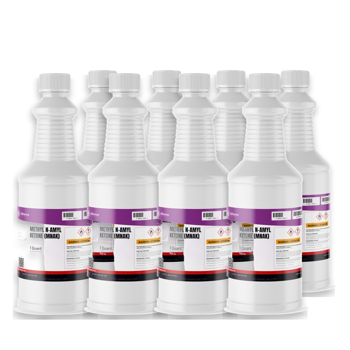 Methyl n-Amyl Ketone Technical Grade eight 1-quart plastic bottles for resin dilution, Alliance Chemical