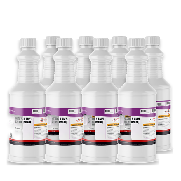 Methyl n-Amyl Ketone Technical Grade eight 1-quart plastic bottles for resin dilution, Alliance Chemical