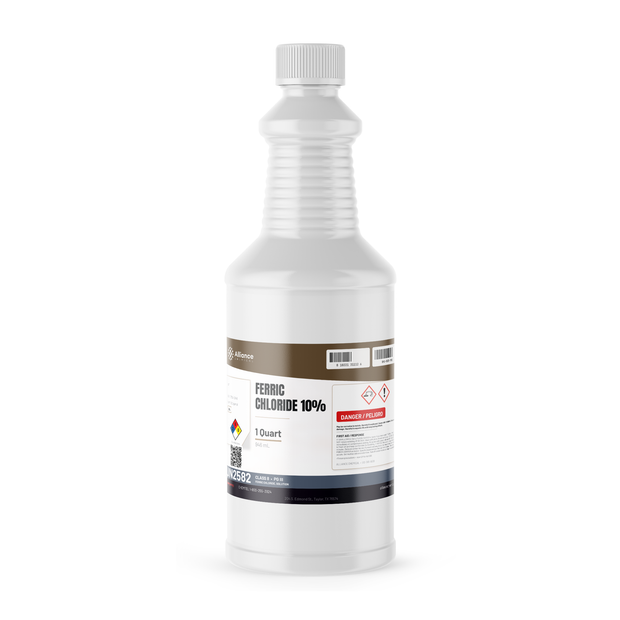 Ferric Chloride 10% Technical Grade 1-quart bottle Alliance Chemical for water treatment and metal etching