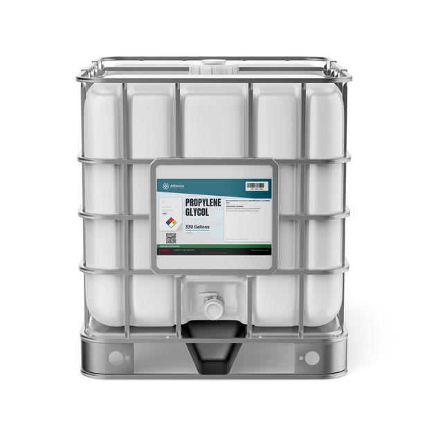 Propylene Glycol USP Grade in a 330-gallon caged plastic IBC tote from Alliance Chemical