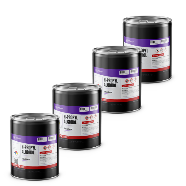 N-Propyl Alcohol 98.8% Technical Grade, four 5-gallon metal pails, Alliance Chemical