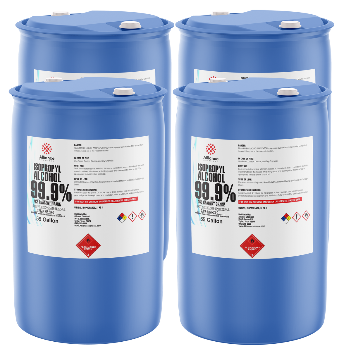 IPA 99.9% ACS - 4 x 55 Gallon Drums