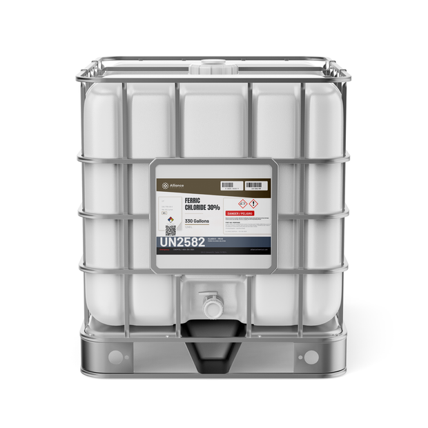 Ferric Chloride 30% Technical Grade in a 330-gallon IBC tote, Alliance Chemical