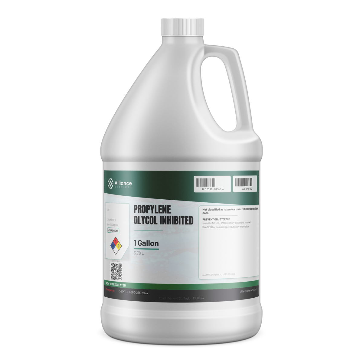 Propylene Glycol Inhibited ACS Grade in a 1-gallon plastic jug from Alliance Chemical