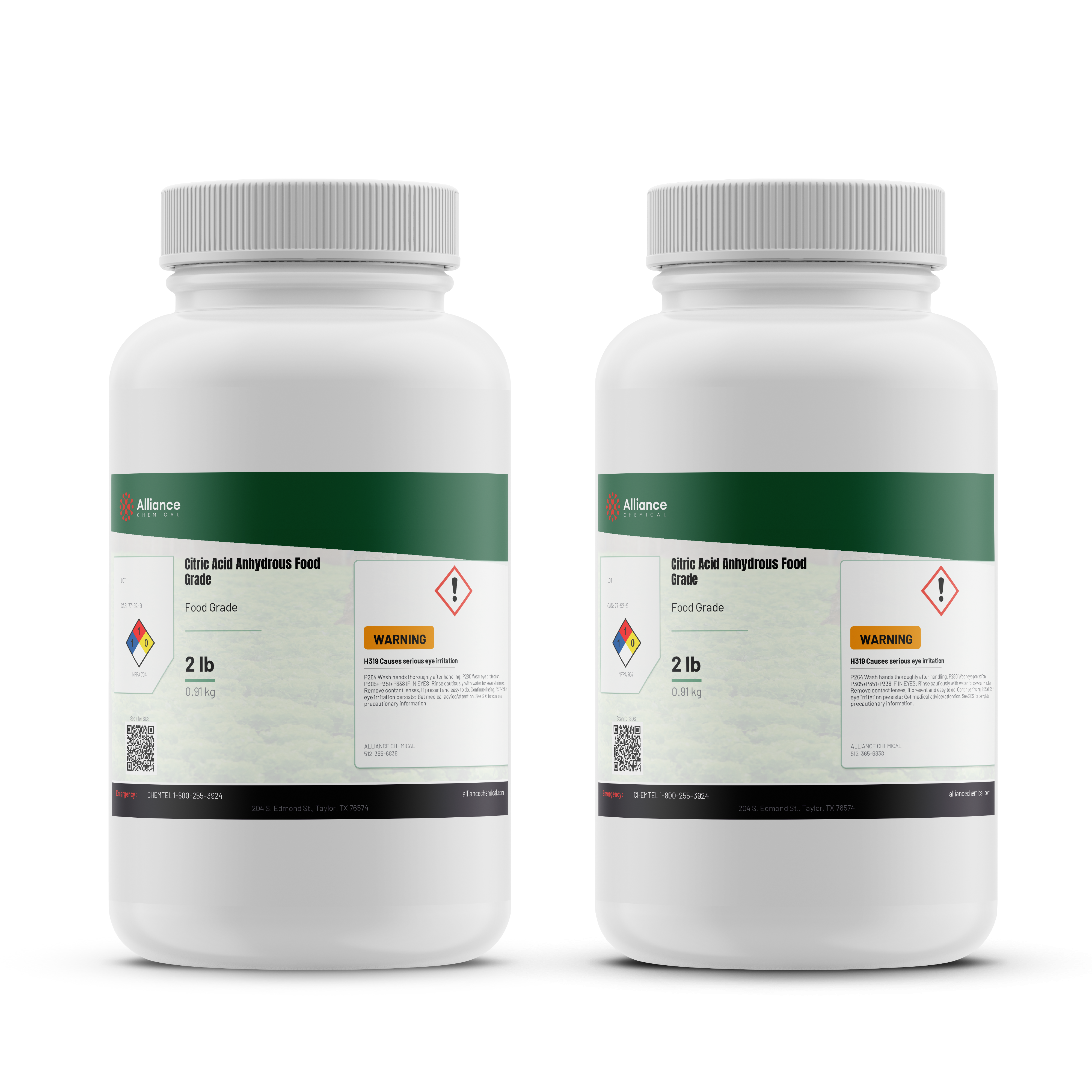 Citric Acid Anhydrous - Food Grade - 2 lbs. / 2 Pack (4 lbs.)