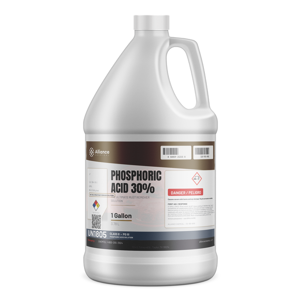 Phosphoric Acid 30% Technical Grade in a 1-gallon jug for rust removal and surface preparation, Alliance Chemical