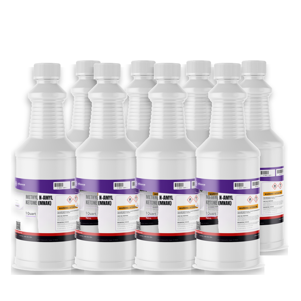 Methyl N-Amyl Ketone ACS Grade in eight 1-quart plastic bottles, Alliance Chemical