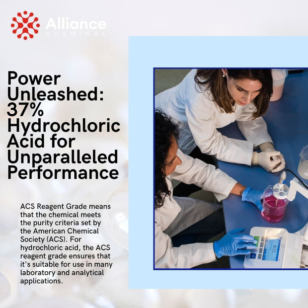 Alliance Chemical hydrochloric acid 37% in clear container suitable for laboratory use