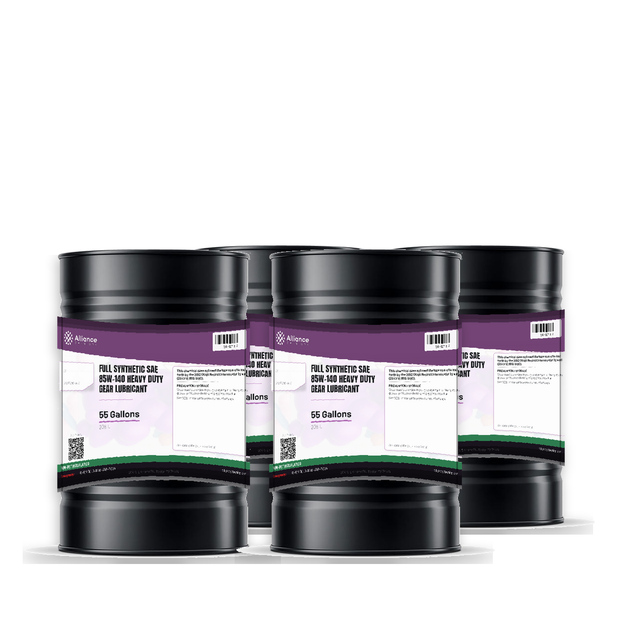 Full Synthetic SAE 85W-140 Heavy Duty Gear Lubricant in four 55-gallon drums, Alliance Chemical