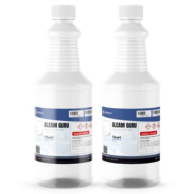 Ammonium hydroxide 10% technical grade cleaning solution in two 1-quart plastic bottles, Alliance Chemical