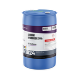 Sodium Hydroxide 5% ACS grade solution in a blue 55-gallon plastic drum from Alliance Chemical