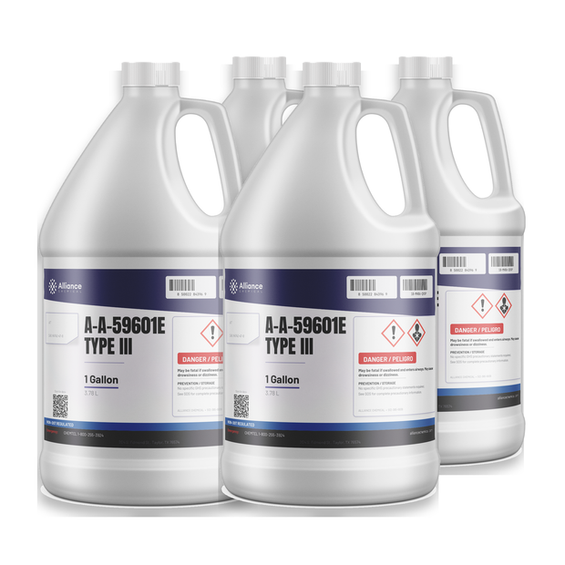 A-A-59601E Type III Technical Grade four 1-gallon jugs from Alliance Chemical for parts-cleaning and degreasing