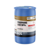 Phosphoric Acid 50% Technical Grade in a 55-gallon blue drum from Alliance Chemical for metal finishing and chemical blending