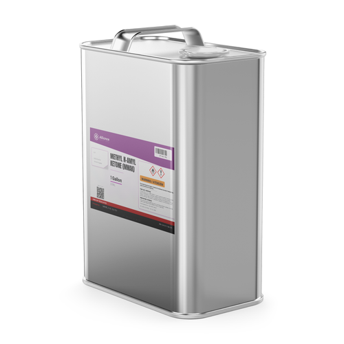 Methyl n-Amyl Ketone Technical Grade in a 1-gallon metal F-style can for industrial resin formulation, Alliance Chemical