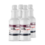 Sulfuric Acid 93% Technical Grade in four 1-quart white plastic bottles from Alliance Chemical