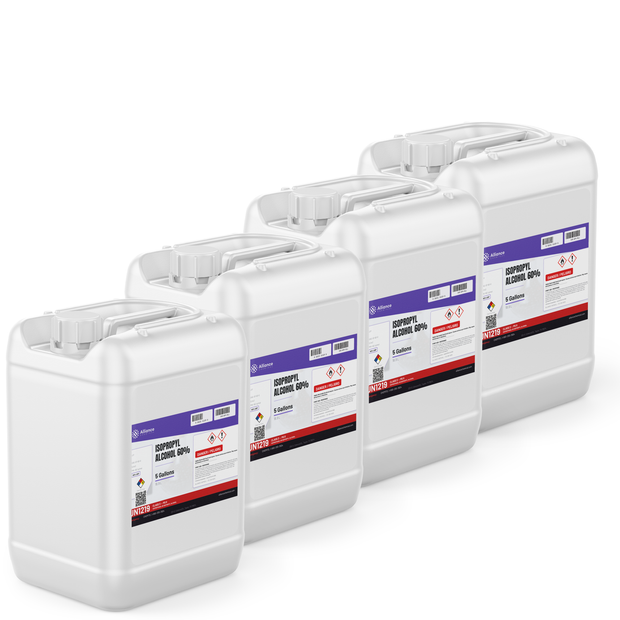 Isopropyl Alcohol 60% USP Grade packaged in four 5-gallon pails, Alliance Chemical