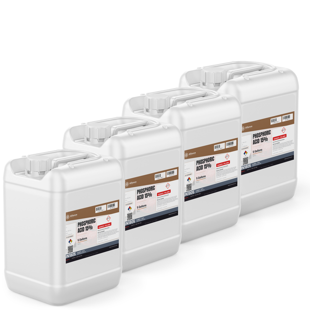 Phosphoric Acid 15% ACS grade in four 5-gallon white plastic pails, Alliance Chemical