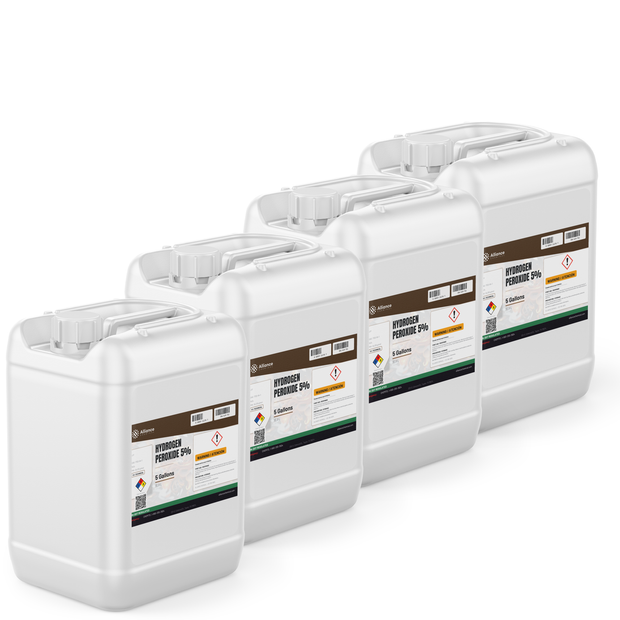Hydrogen Peroxide 5% Technical Grade in four 5-gallon pails from Alliance Chemical