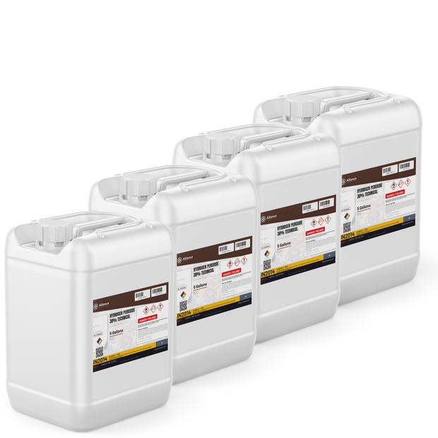 Hydrogen Peroxide 30% Technical Grade four 5-gallon pails Alliance Chemical for pulp and paper bleaching