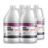 Technical grade sulfuric acid drain cleaner in four 1-gallon plastic jugs for drain clearing, Alliance Chemical