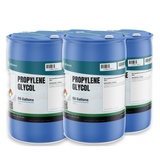 Propylene Glycol USP Grade in four 55-gallon blue plastic drums from Alliance Chemical