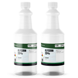 Glycerin 25% Food Grade liquid in two 1-quart plastic bottles from Alliance Chemical for food processing and cosmetics