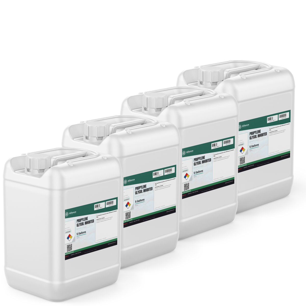 Propylene Glycol Inhibited ACS Grade in four 5-gallon pails for closed-loop HVAC systems, Alliance Chemical