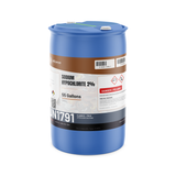 Sodium Hypochlorite 2% Technical Grade in a blue 55-gallon plastic drum from Alliance Chemical