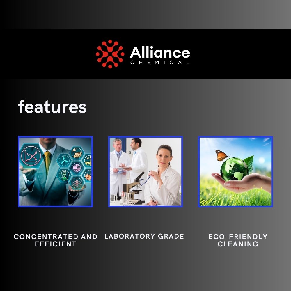 Alliance Chemical hydrochloric acid 37% in clear 1-liter bottle with reagent grade labeling