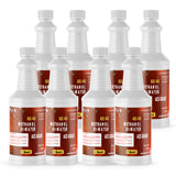 Seven 1-quart plastic bottles of Alliance Chemical 60/40 Methanol/DI Water Solution ACS Grade with white caps.