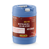 One 15-gallon HDPE pail of Alliance Chemical 60/40 Methanol/DI Water Solution ACS Grade with a white cap and handle