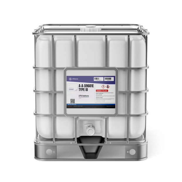 A-A-59601E Type III ACS Reagent Grade in a 275-gallon IBC tote from Alliance Chemical