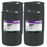 Deionized Water ACS Reagent Grade in four black plastic 55-gallon drums by Alliance Chemical