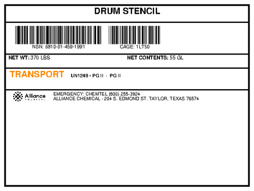 Methyl n-propyl ketone 55-gallon drum stencil packaging specification, Alliance Chemical