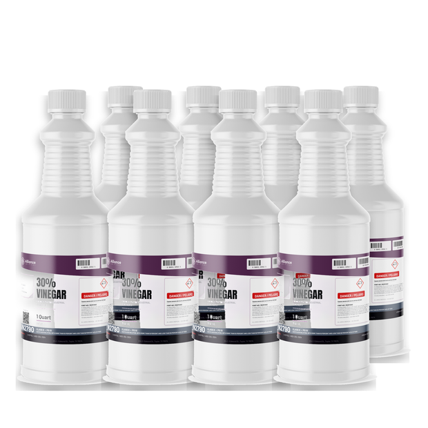 30% vinegar technical grade in eight 1-quart bottles, Alliance Chemical for industrial concrete etching
