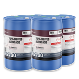 75% diluted acetic acid food grade in four 55-gallon drums from Alliance Chemical for textile processing