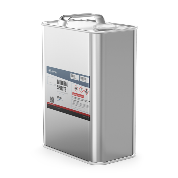 Mineral Spirits Technical Grade 1-quart metal can for paint thinning and parts degreasing, Alliance Chemical