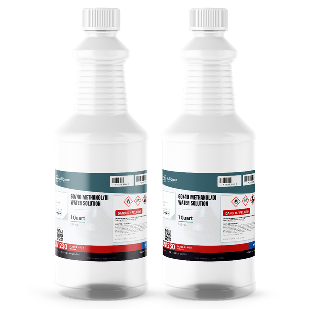 60/40 Methanol/DI Water Solution ACS Grade in two 1-quart bottles, Alliance Chemical