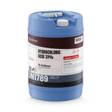 Hydrochloric Acid 31% ACS Reagent Grade in a 15-gallon blue plastic carboy, Alliance Chemical